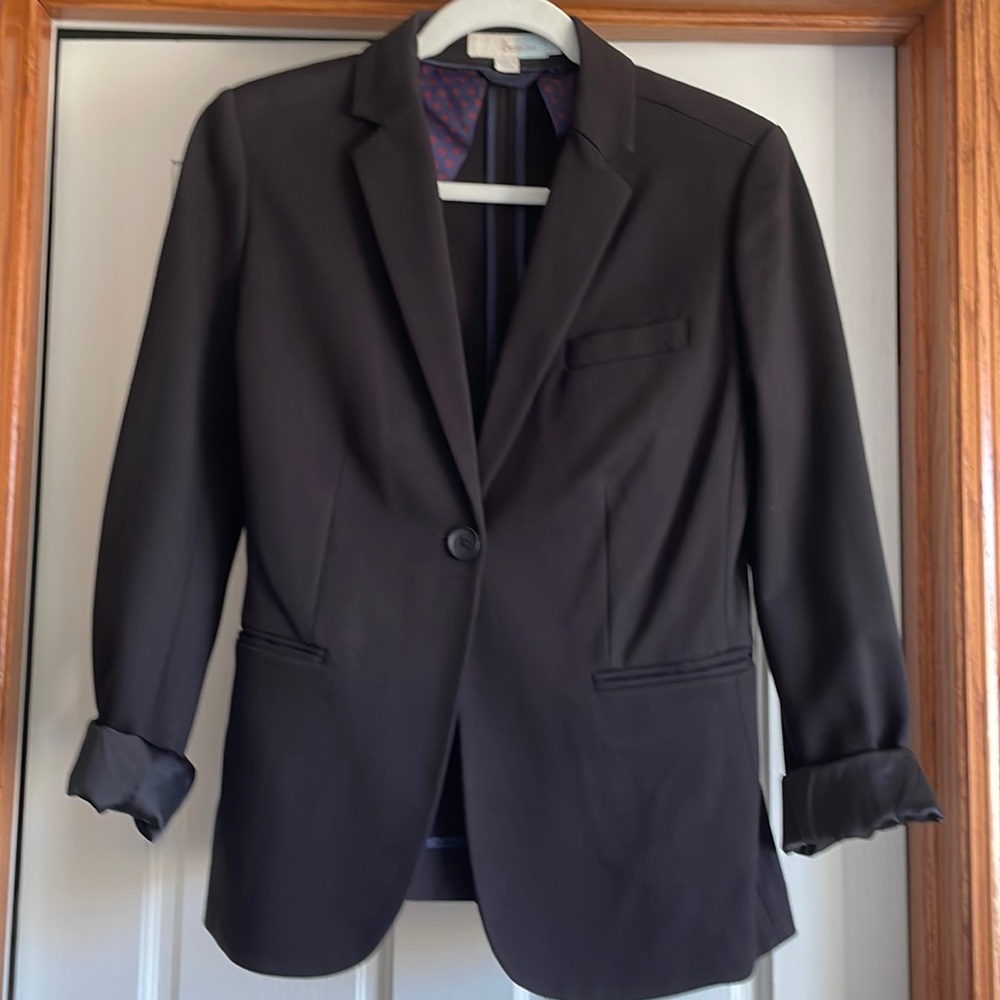 Boden black ponte blazer size 8